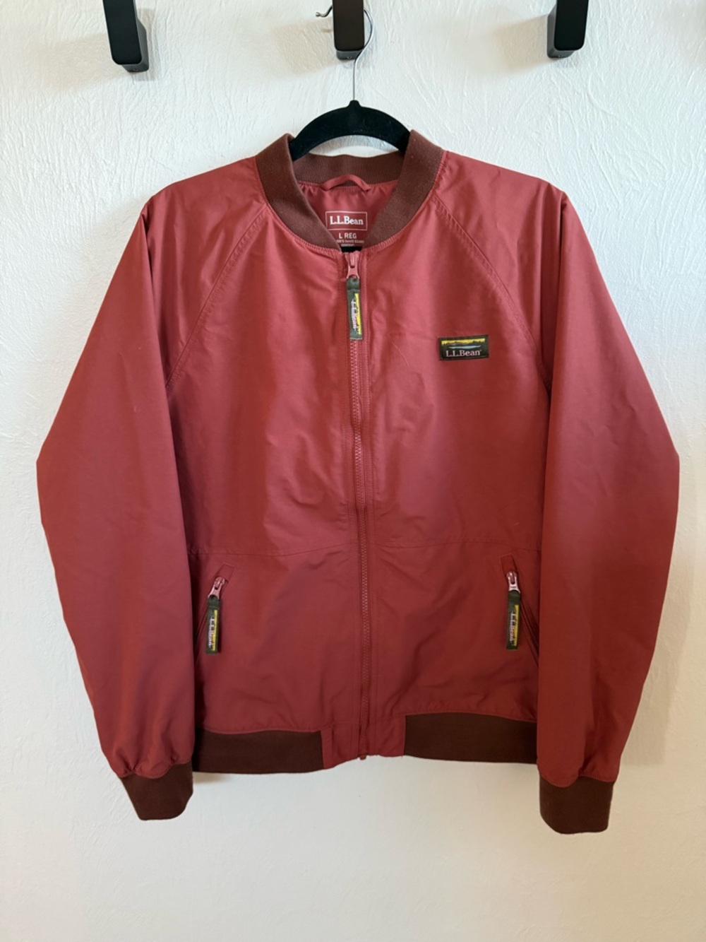 Women’s LL Bean 3-Season Bomber Jacket, size L, Sienna Clay